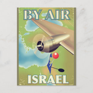 Israel Flug vintage Reiseplakat Postkarte