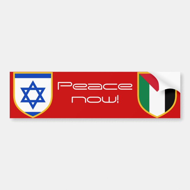Israel gegen Palästina-Frieden jetzt Autoaufkleber (Vorne)
