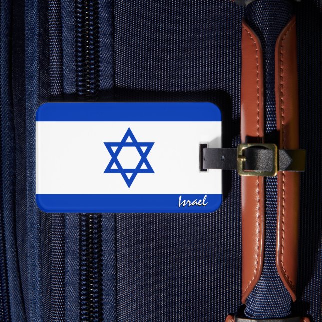 Israel Gepäckmarken, patriotische israelische Flag Gepäckanhänger (Vorderseite Insitu 4)