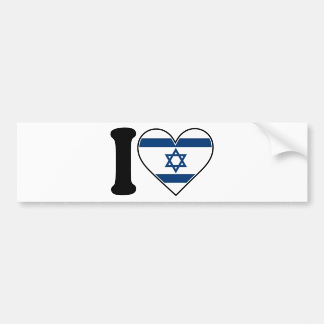 Israel-Herz-Flagge Autoaufkleber (Vorne)