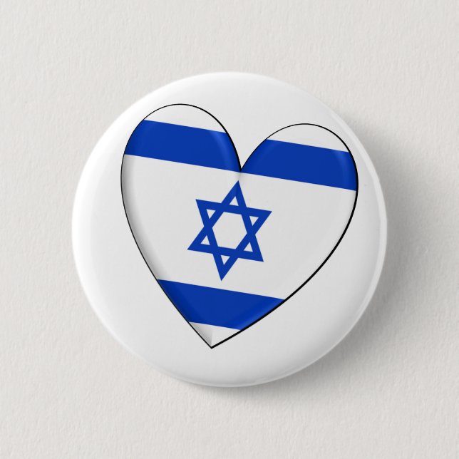Israel-Herz-Flagge Button (Vorderseite)