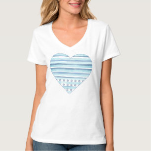 Israel Herz T-Shirt – Blau & Weiß Israeli Stolz
