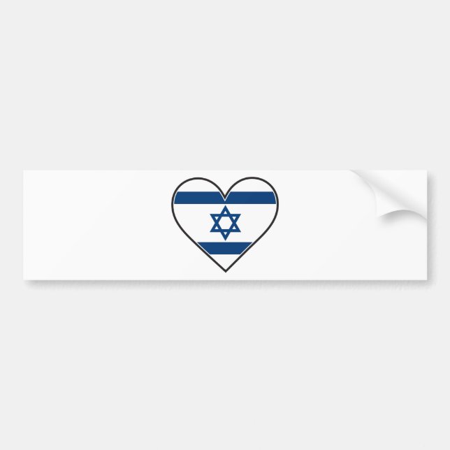 Israel-Herzflagge Autoaufkleber (Vorne)