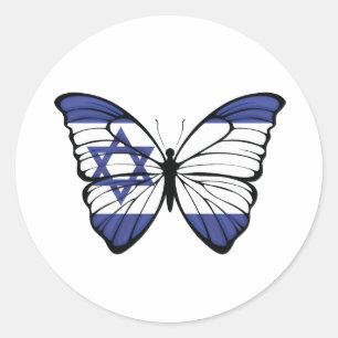 Israel Hypolimnas Butterfly Runder Aufkleber