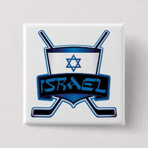 Israel Ice Hockey Flag Abzeichen Hockey Button