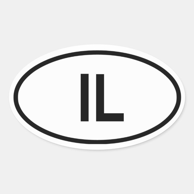 Israel "IL" Ovaler Aufkleber (Vorderseite)