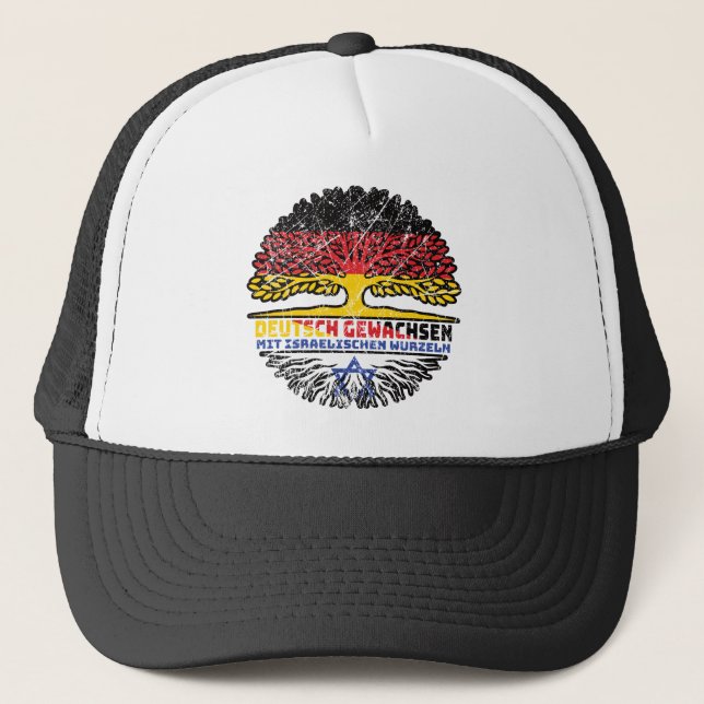 Israel Israelisch Deutsch Deutschland Baum Wurzel Truckerkappe (Vorderseite)