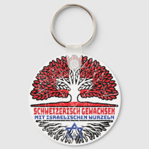 Israel Israelisch Schweizer Baum Wurzel Schlüsselanhänger