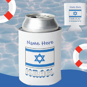 Israel Israelische Flagge Blau Personalisierung Dosenkühler