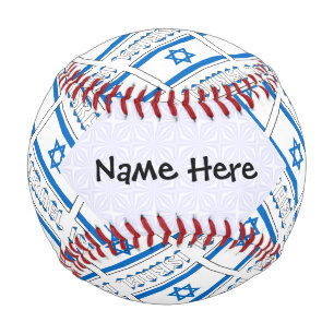 Israel Israelische Flagge gekachelt Schwarze Perso Baseball