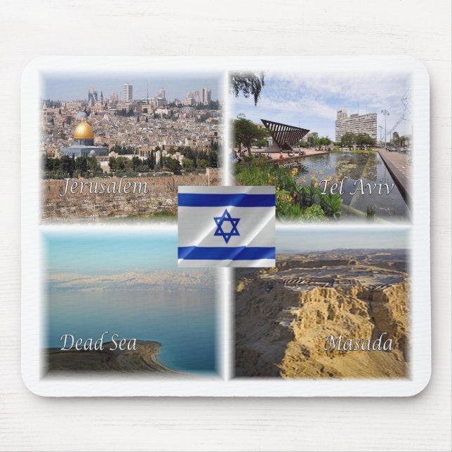 Israel Jerusalem Tel Aviv Mousepad (Vorne)