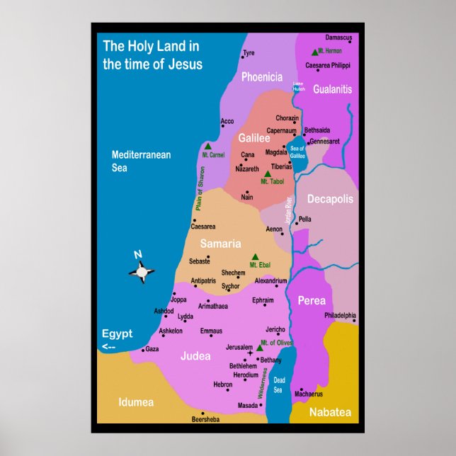 Israel Karte Erstes Jahrhundert Poster (Vorne)
