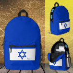 Israel, Rucksack, israelische Flagge, Menorah / Br Bedruckter Rucksack<br><div class="desc">Rucksack: Patriotische israelische Fahne-Tasche mit Menorah & Israel-Farben - leicht anzupassen - Liebe meines Landes,  Reisen,  Patrioten,  Schultasche,  Universitäts- / Sportfan</div>