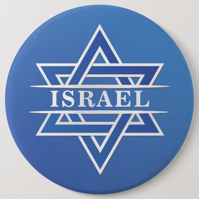 Israel Star der David-Flagge Button (Vorderseite)