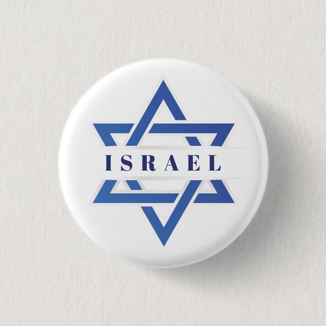 Israel Star der David-Flagge Button (Vorderseite)