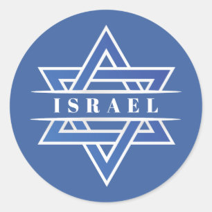 Israel Star der David-Flagge Runder Aufkleber