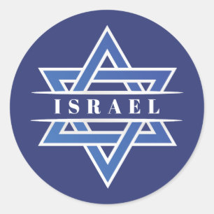 Israel Star der David-Flagge Runder Aufkleber