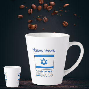 Israel und israelische Flagge Blaue Personalisieru Milchtasse