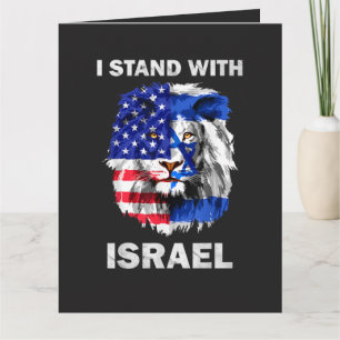 Israel und USA-Flagge Löwe _ Ich stehe hinter Isra Karte