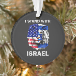 Israel und USA-Flagge Löwe _ Ich stehe hinter Isra Ornament