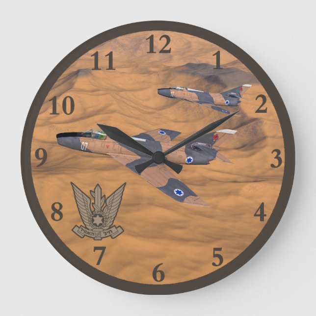 Israeli Super Mysterien Over The Desert Große Wanduhr (Vorderseite)