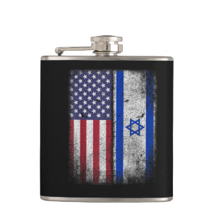 Israelisch-amerikanische Flagge Israel USA Wurzeln Flachmann