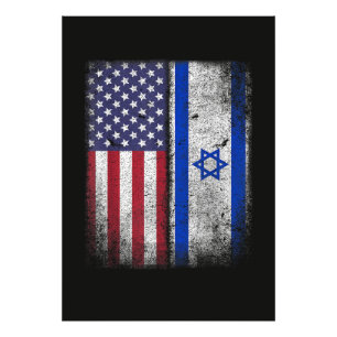 Israelisch-amerikanische Flagge Israel USA Wurzeln Fotodruck