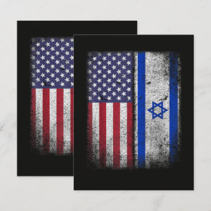 Israelisch-amerikanische Flagge Israel USA Wurzeln Karte