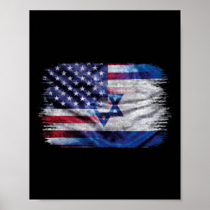 Israelisch Amerikanische Flagge Stolz Israel USA F Poster