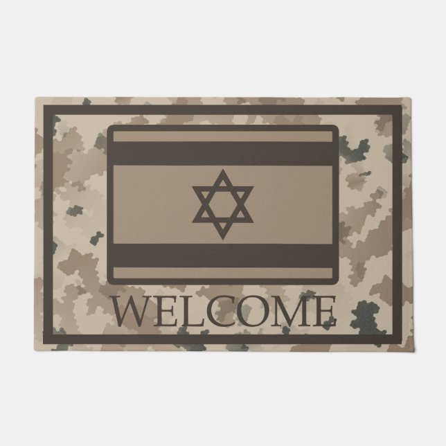 Israelische Flagge auf der Wüste Camouflage - Will Fußmatte (Vorderseite)
