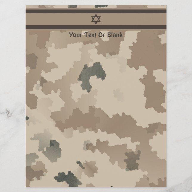 Israelische Flagge auf der Wüstenlandschaft Camouf (Vorderseite)