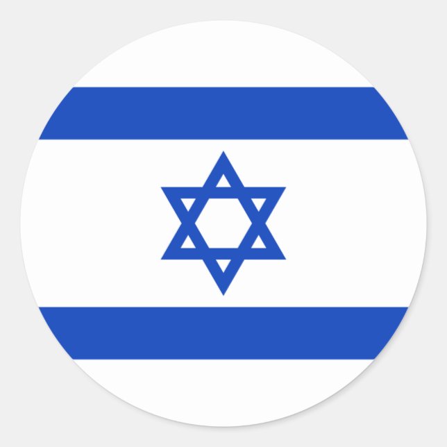 israelische Flagge, Flagge Israels Runder Aufkleber (Vorderseite)