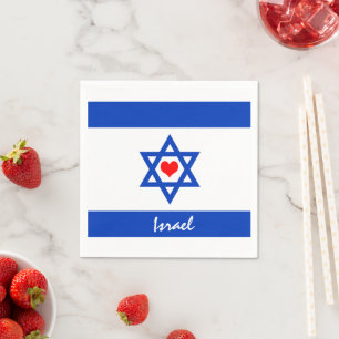 Israelische Flagge & Herz - Israel - Reise-/Sportf Serviette