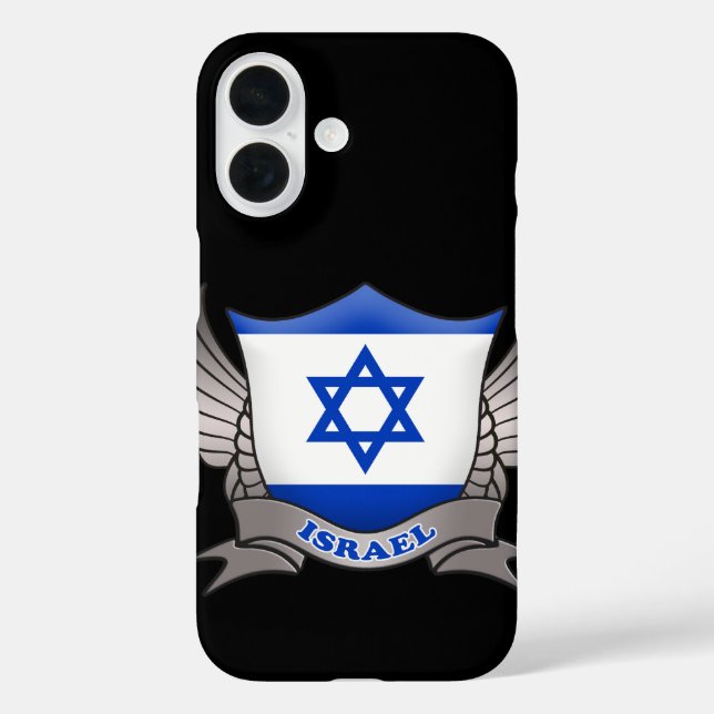 israelische Flagge iPhone 16 Hülle (Rückseite)