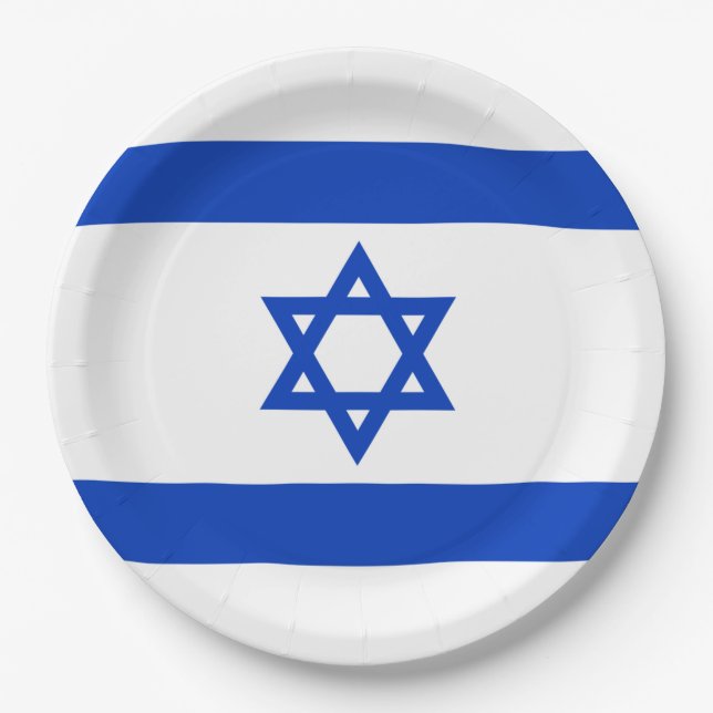 israelische Flagge (Israel) Pappteller (Vorderseite)