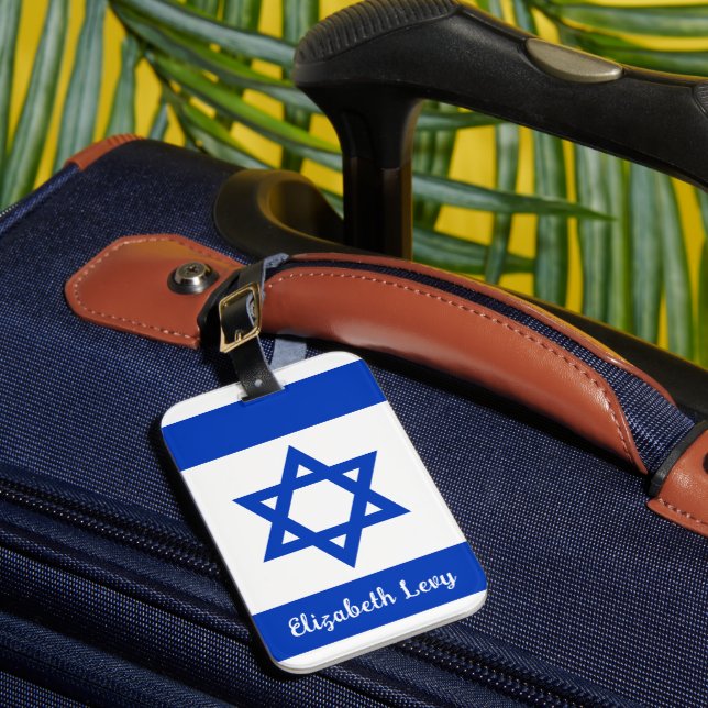 israelische Flagge Personalisiert Gepäckanhänger (Vorderseite Insitu 1)