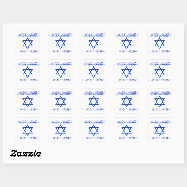 israelische Flagge Quadratischer Aufkleber (Blatt)