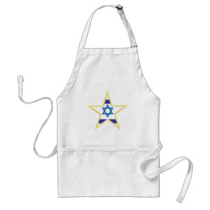 Israelische Flagge Stern Davids Gold besetzt Schürze