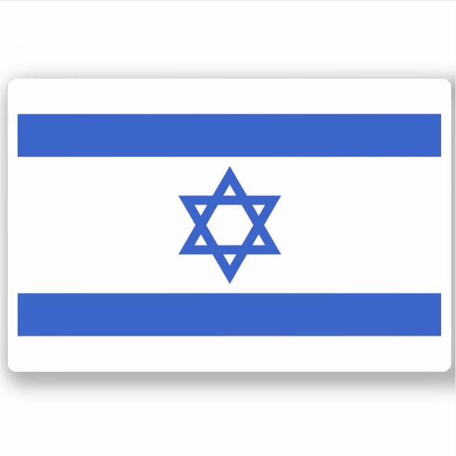israelische Flagge - Stern von David Aufkleber (Vorderseite)