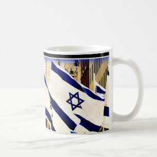 Israelische Flaggen-Tasse Kaffeetasse