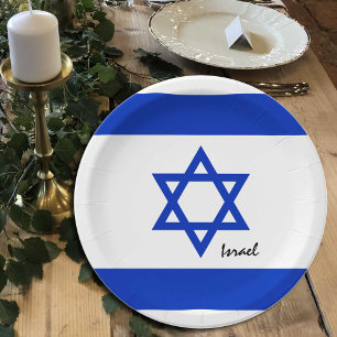 israelische Flaggen-Teller, Party, Sport, Israel Pappteller
