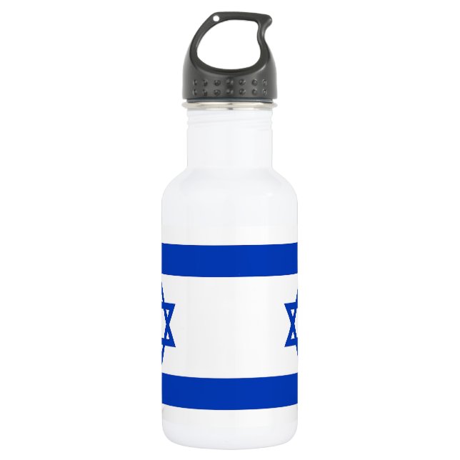 Israelische Flaggenfrei-Flasche Edelstahlflasche (Vorderseite)