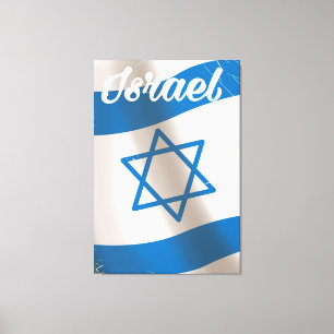 Israelische Nationalflagge Vintage-Reiseposter Leinwanddruck