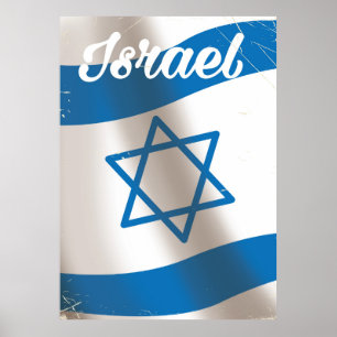 Israelische Nationalflagge Vintage-Reiseposter Poster