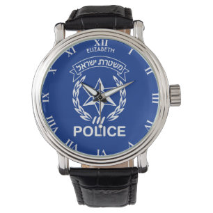 Israelische Polizei in der hebräischen legendäre Armbanduhr