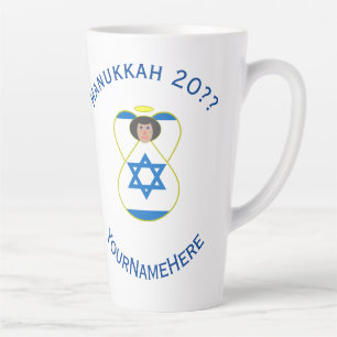 Israelischer Engel Hanukkah-Flagge Personalisiert  Milchtasse