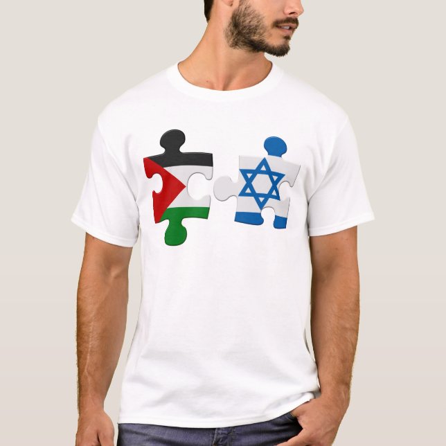 Israelischer und palästinensischer Konfliktflagge  T-Shirt (Vorderseite)