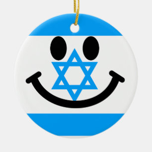 Israelisches Flaggengesicht Keramik Ornament