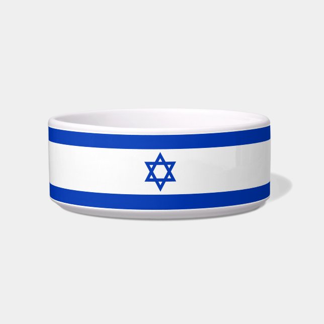 Israels Flagge Moderne patriotische Hundekatze Napf (Vorderseite)