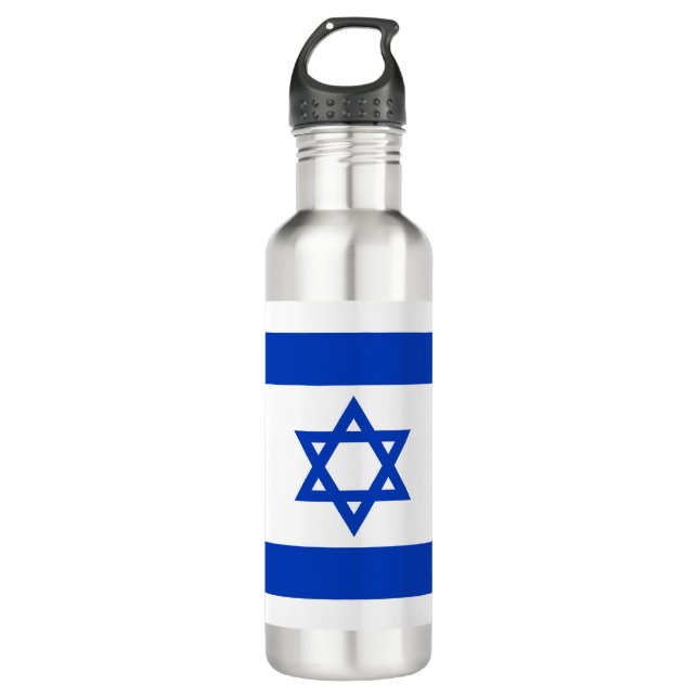 Israels Flagge moderner patriotisch Edelstahlflasche (Vorderseite)